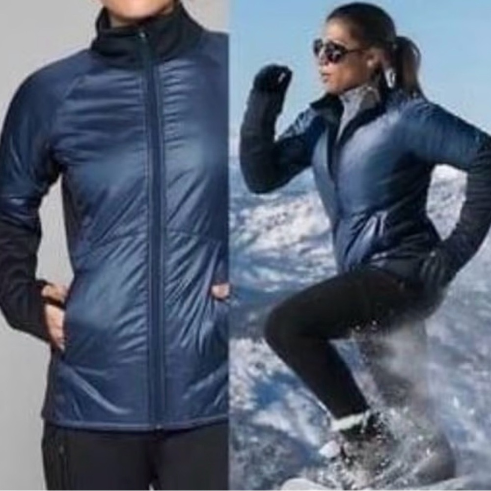 Athleta Rock Creek Hybrid Insulated Jacket Nautical Navy Blue Women's Size L